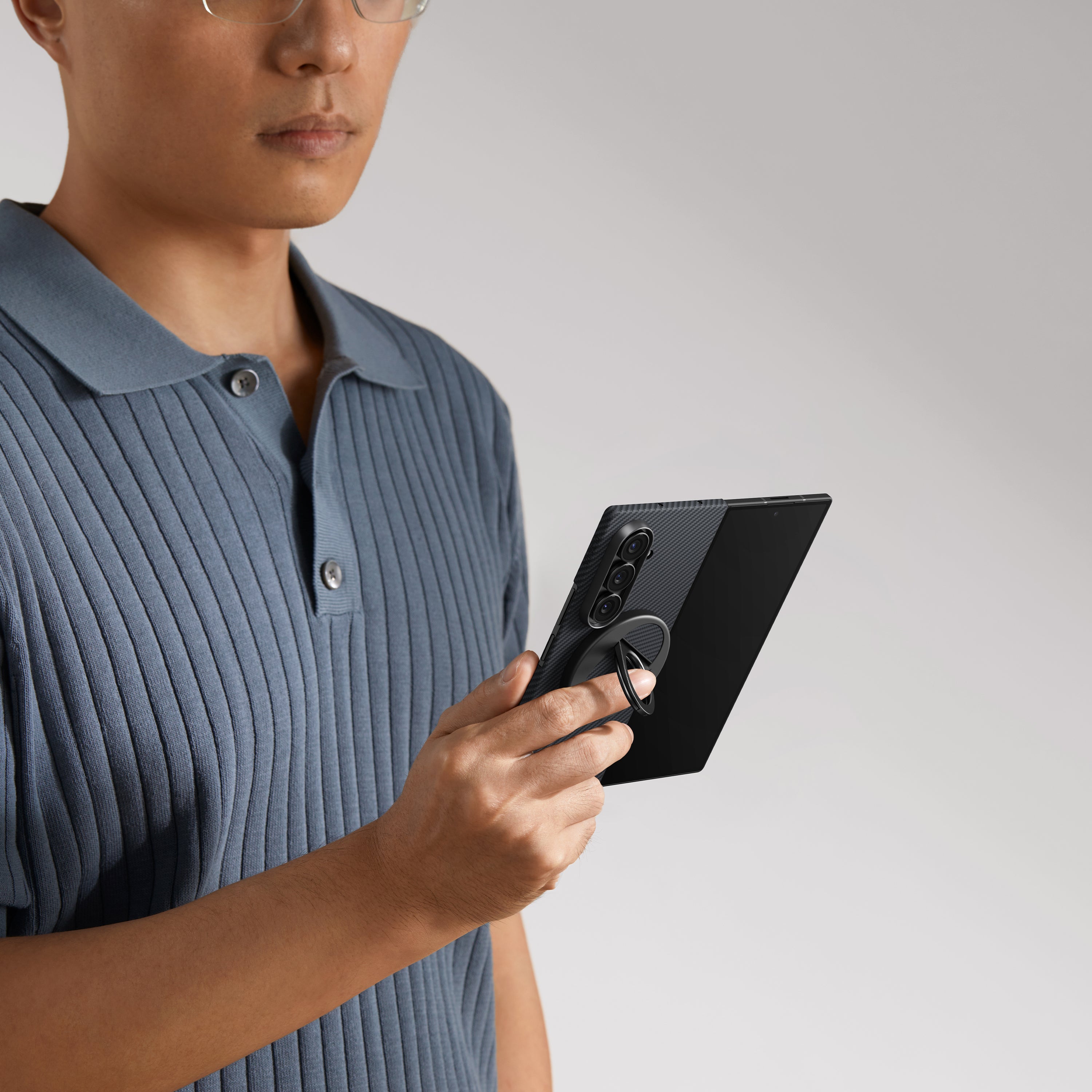 Pitaka Z Fold 7 Fusion Weaving Case With Ultra-Slim Touch - Black/Gray