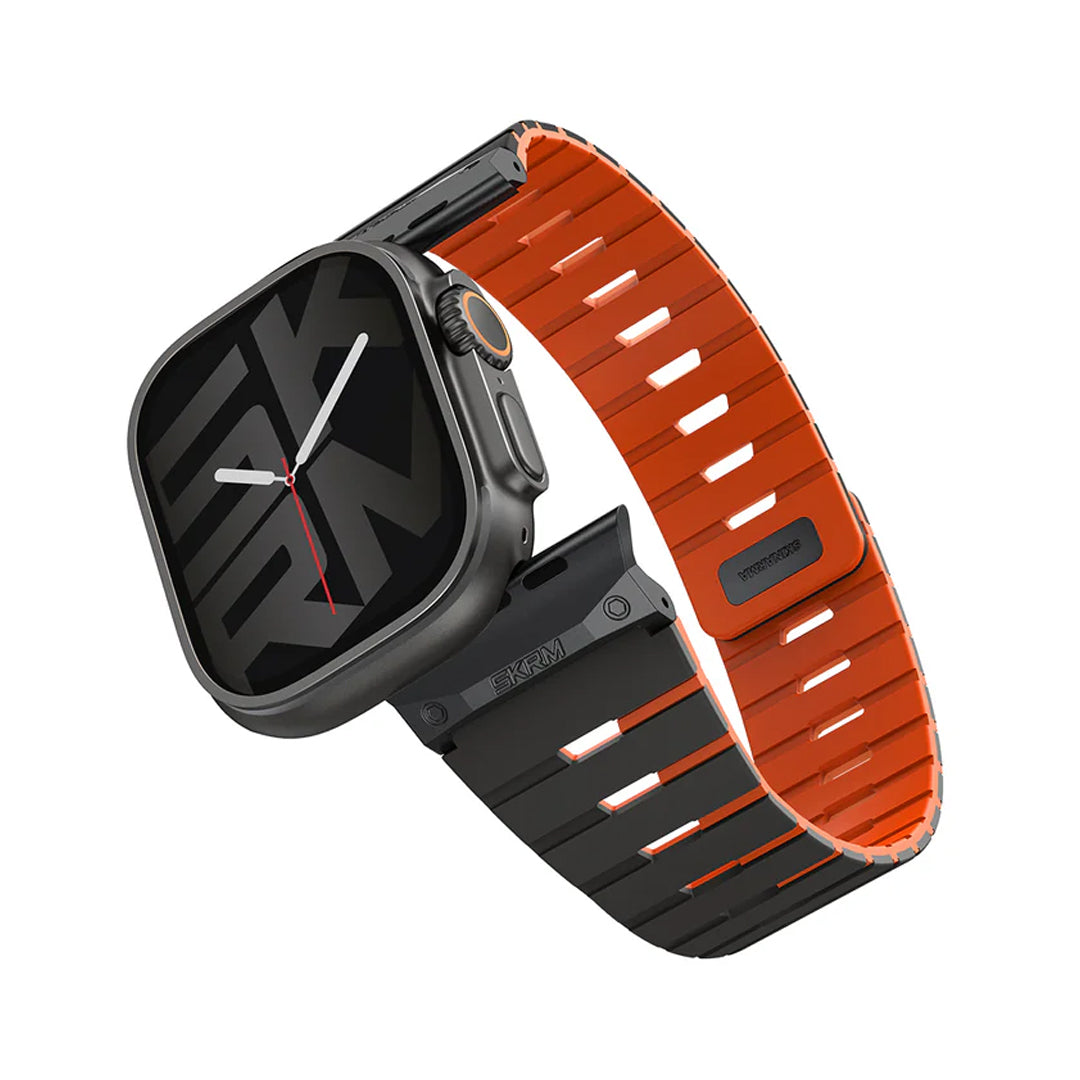Skinarma Gemini Magnetic Apple Watch Strap 49/46/45/44mm - Orange/Black