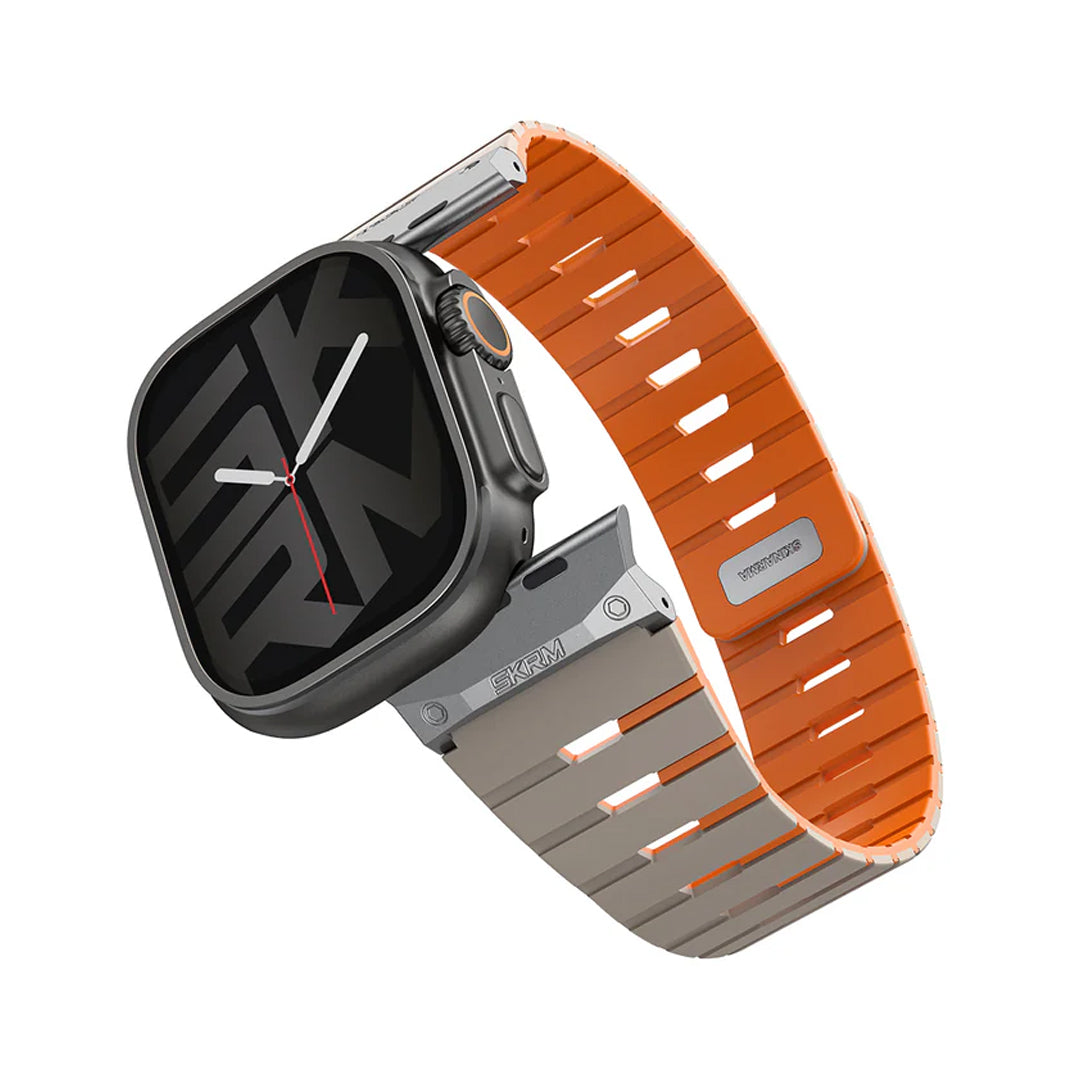 Skinarma Gemini Magnetic Apple Watch Strap 49/46/45/44mm - Orange/Black