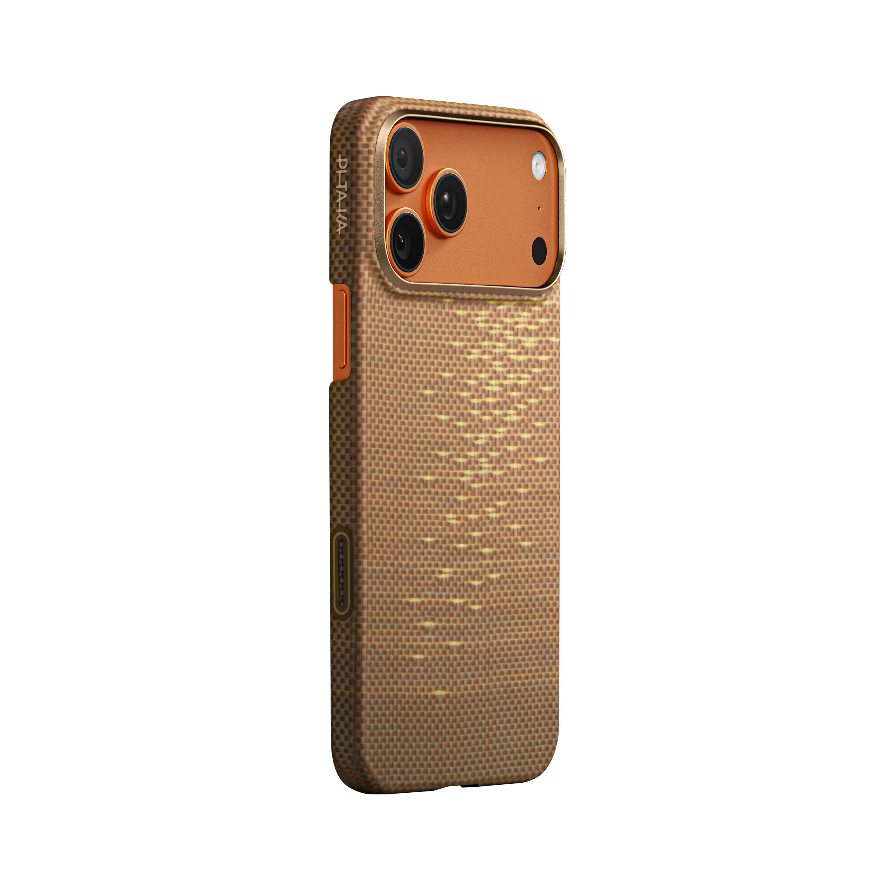 Pitaka Aramid Ultra-Slim Case With PitaTap for iPhone 17 Pro - Golden Glint
