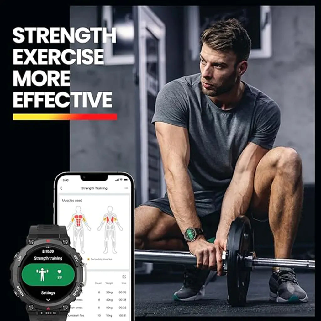 Amazfit T Rex 2 Smart Watch -Black & Gold