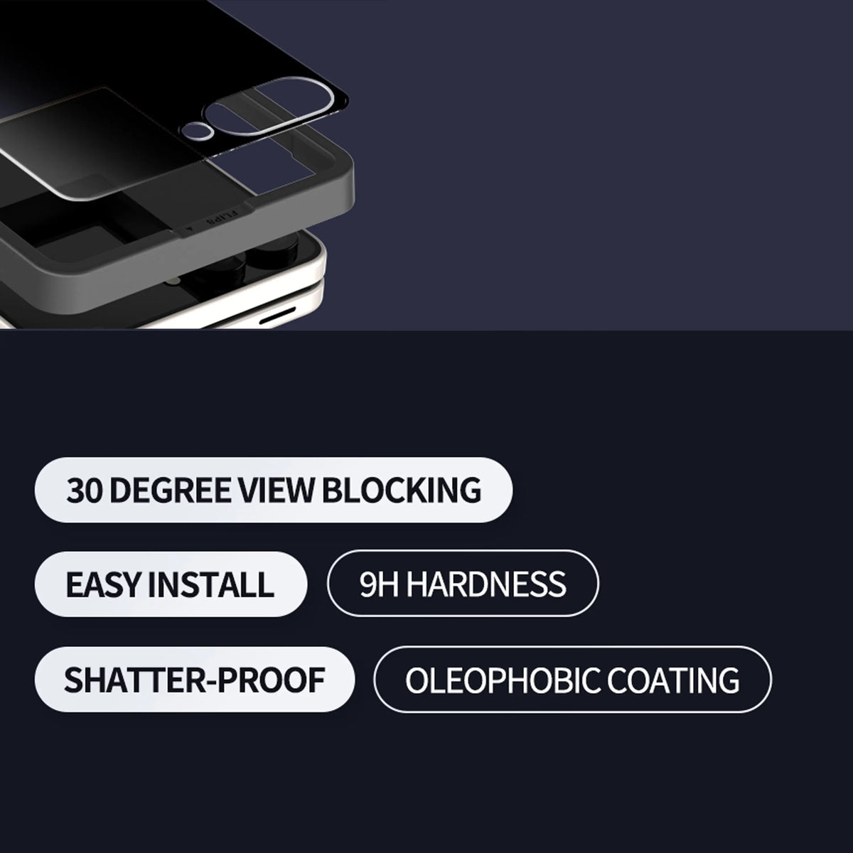 Araree Core Screen Protector 2 Pack For Galaxy Z Flip 8 - Privacy