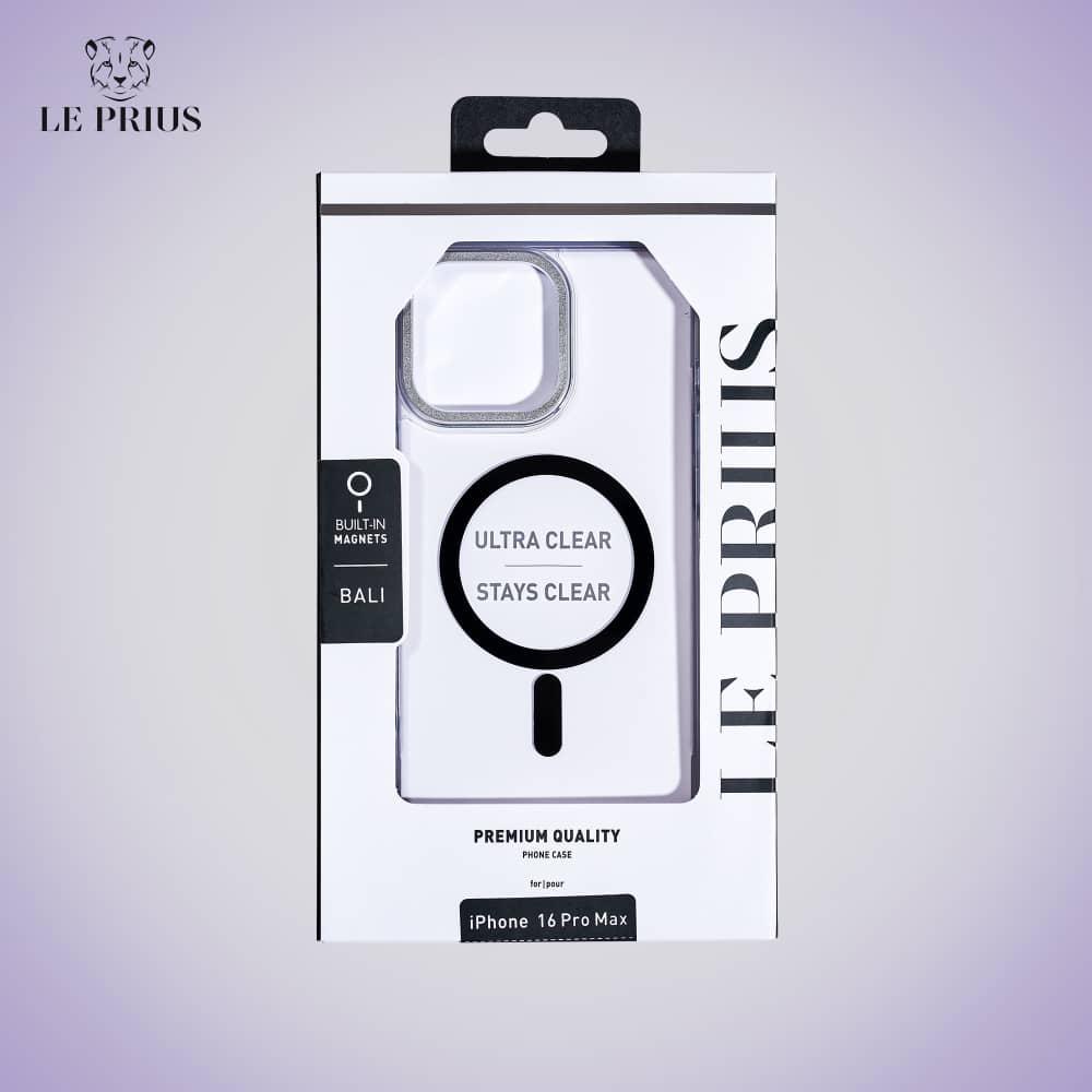 Le Prius Bali Clear Case For iPhone 16 Series - Black
