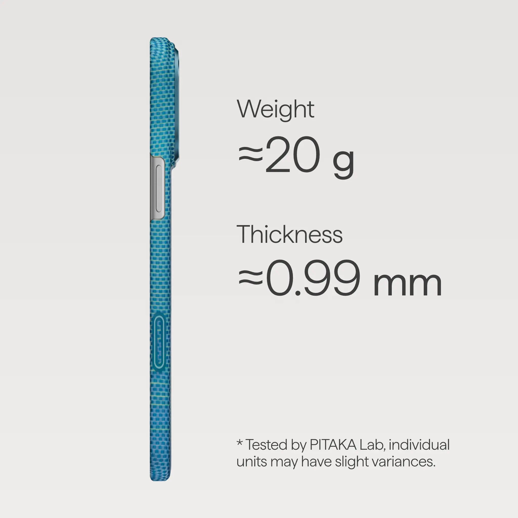 Pitaka Aramid Ultra-Slim Case With PitaTap for iPhone 17 Pro - Lucid Blue