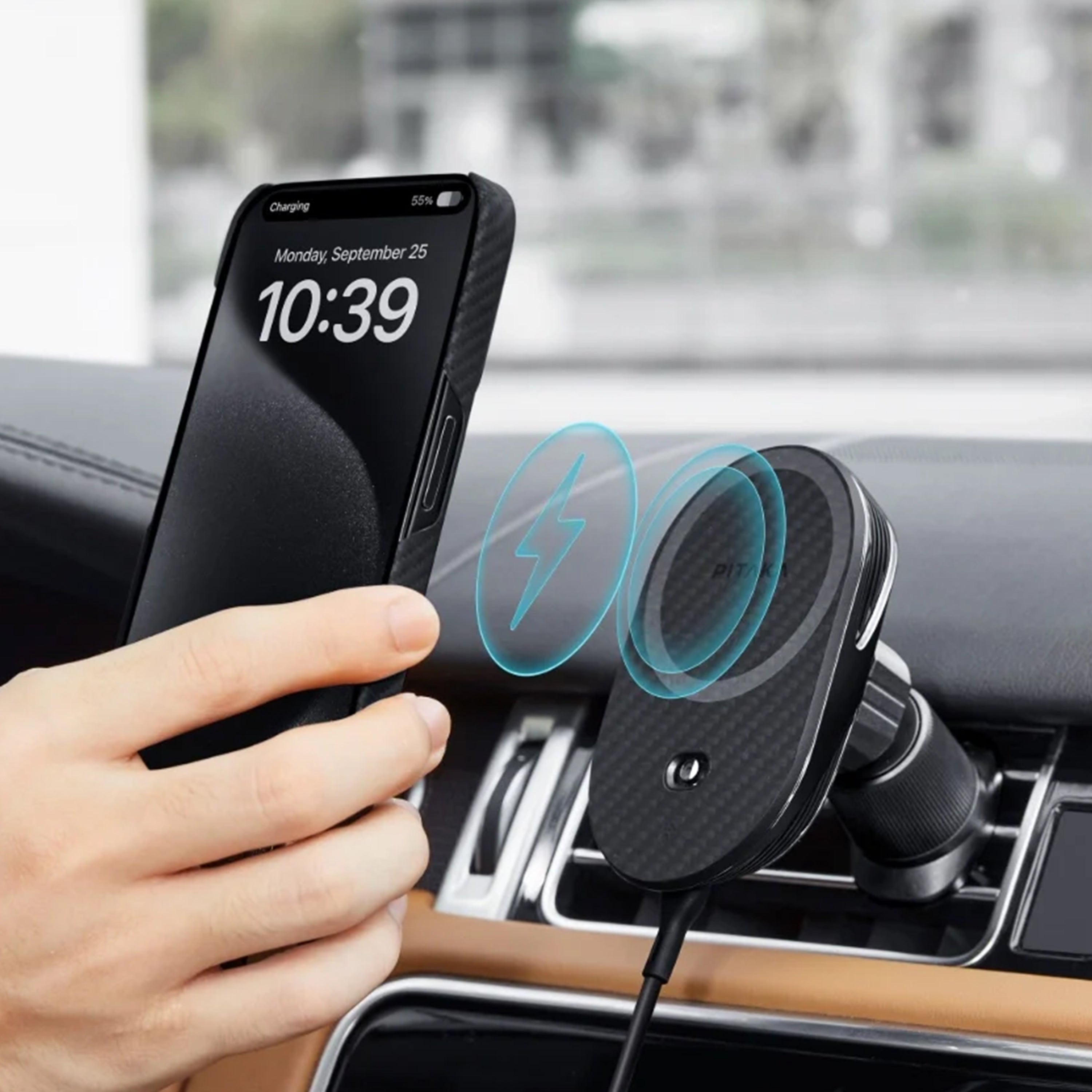 Pitaka Magnetic Car Phone Holder For Air Vent - Black