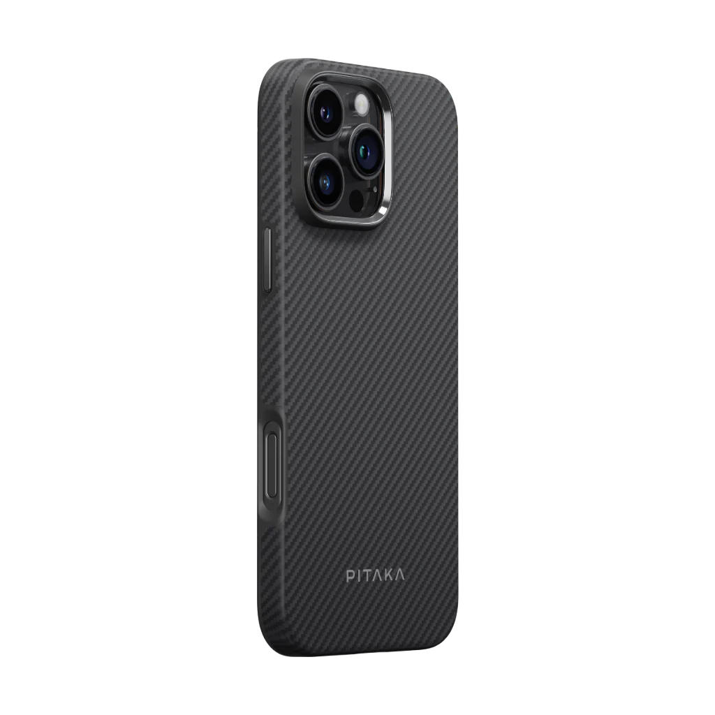 Pitaka Aramid Fiber Military-Grade Protective Case for iPhone 16 Pro - Black/Gray