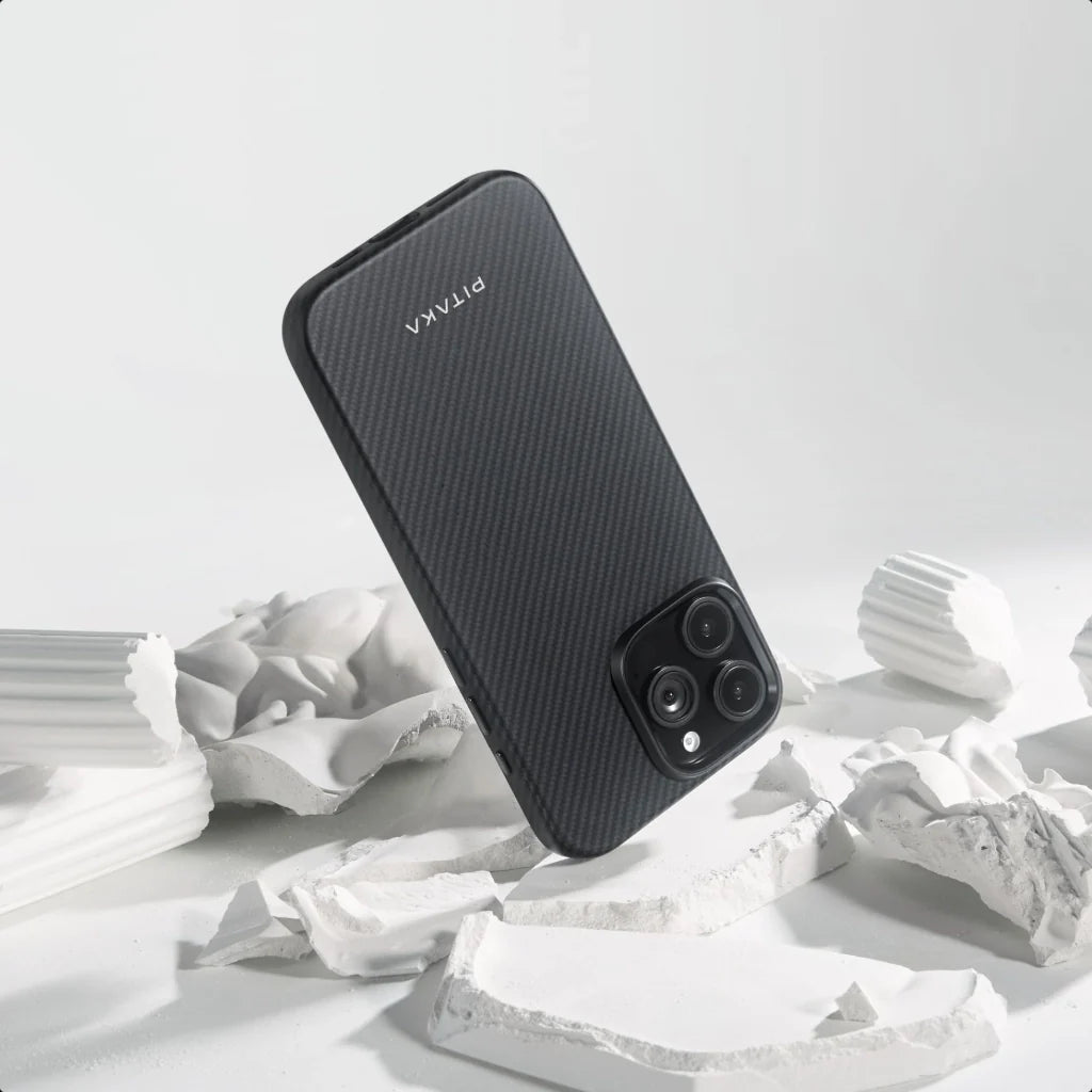 Pitaka Aramid Fiber Military-Grade Protective Case for iPhone 16 Pro - Black/Gray