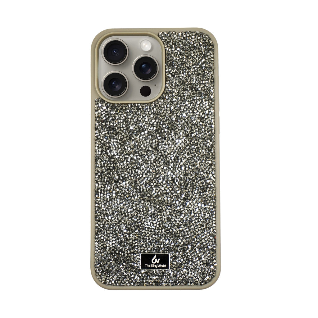 Crystal Studded Phone Case for iPhone 15 pro Max - Black