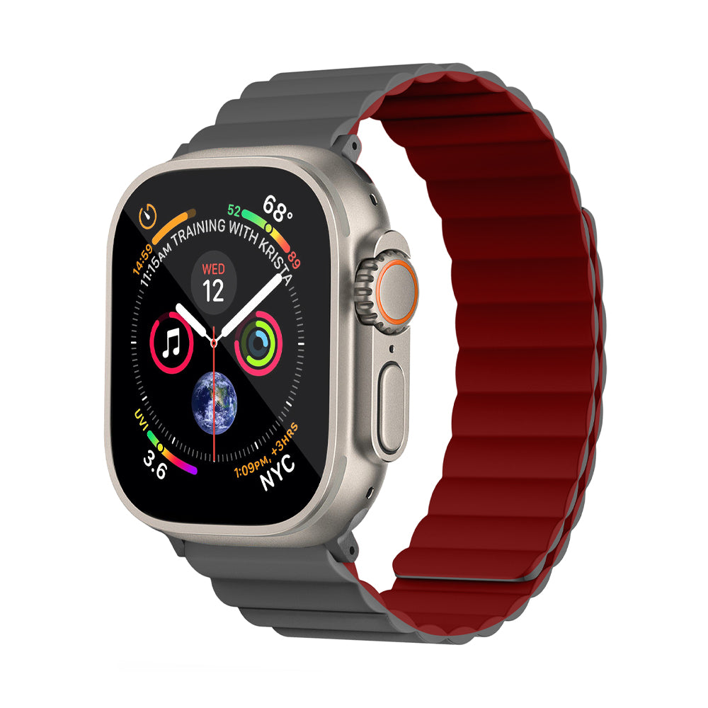 Invix Apple Watch Silicone Magnetic Band - White/Gray