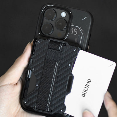 Aulumu Multi-Tool Magnetic Metal Wallet Carbon Fiber Cover MagSafe - G03