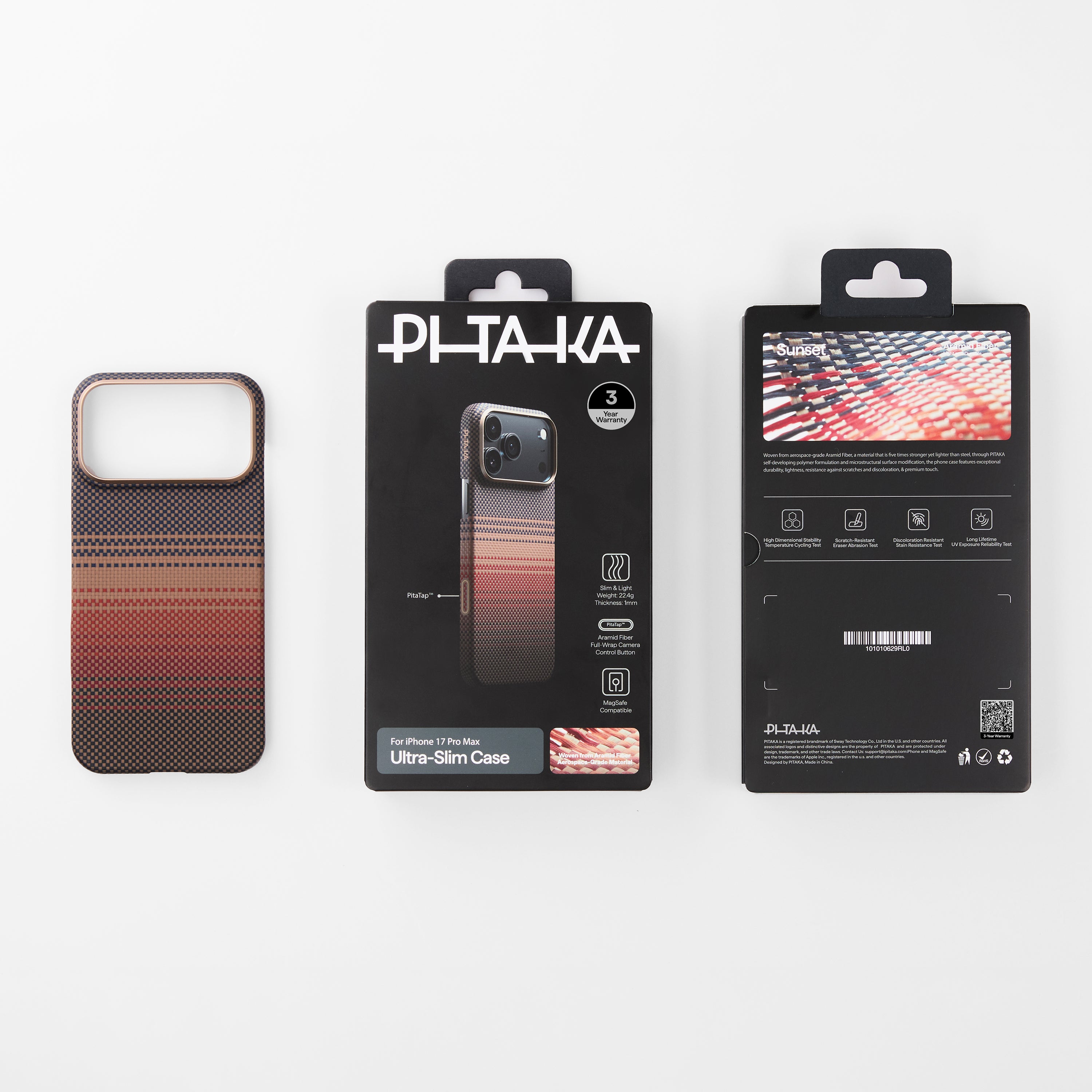 Pitaka Aramid Fiber Ultra-Slim Case With PitaTap Camera Control for iPhone 17 Pro - Sunset