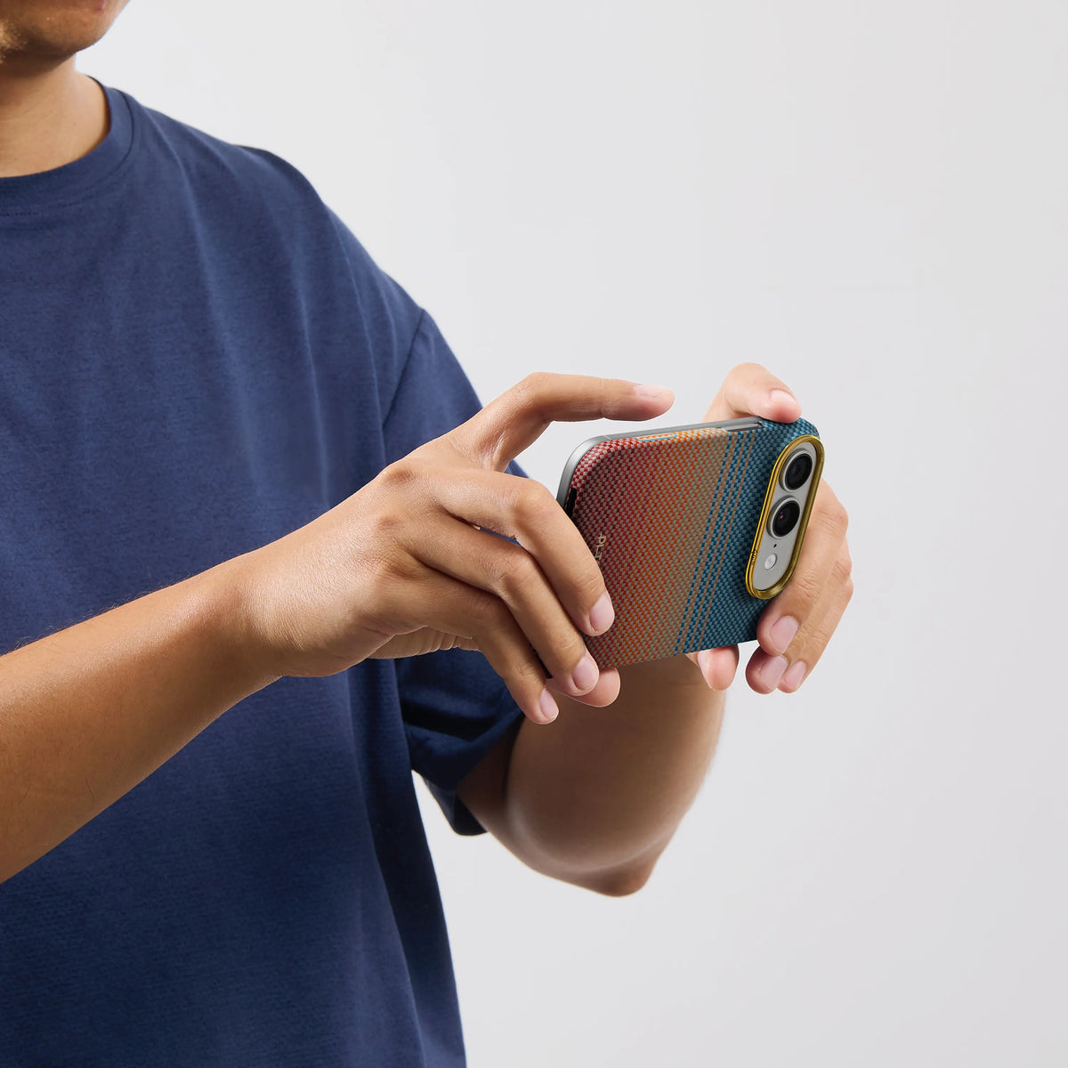 Pitaka Edge Aramid Fiber Case With PitaTap Camera Control For iPhone Duo - Sunset California