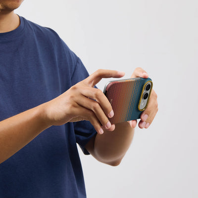 Pitaka Edge Aramid Fiber Case With PitaTap Camera Control For iPhone Duo - Sunset California