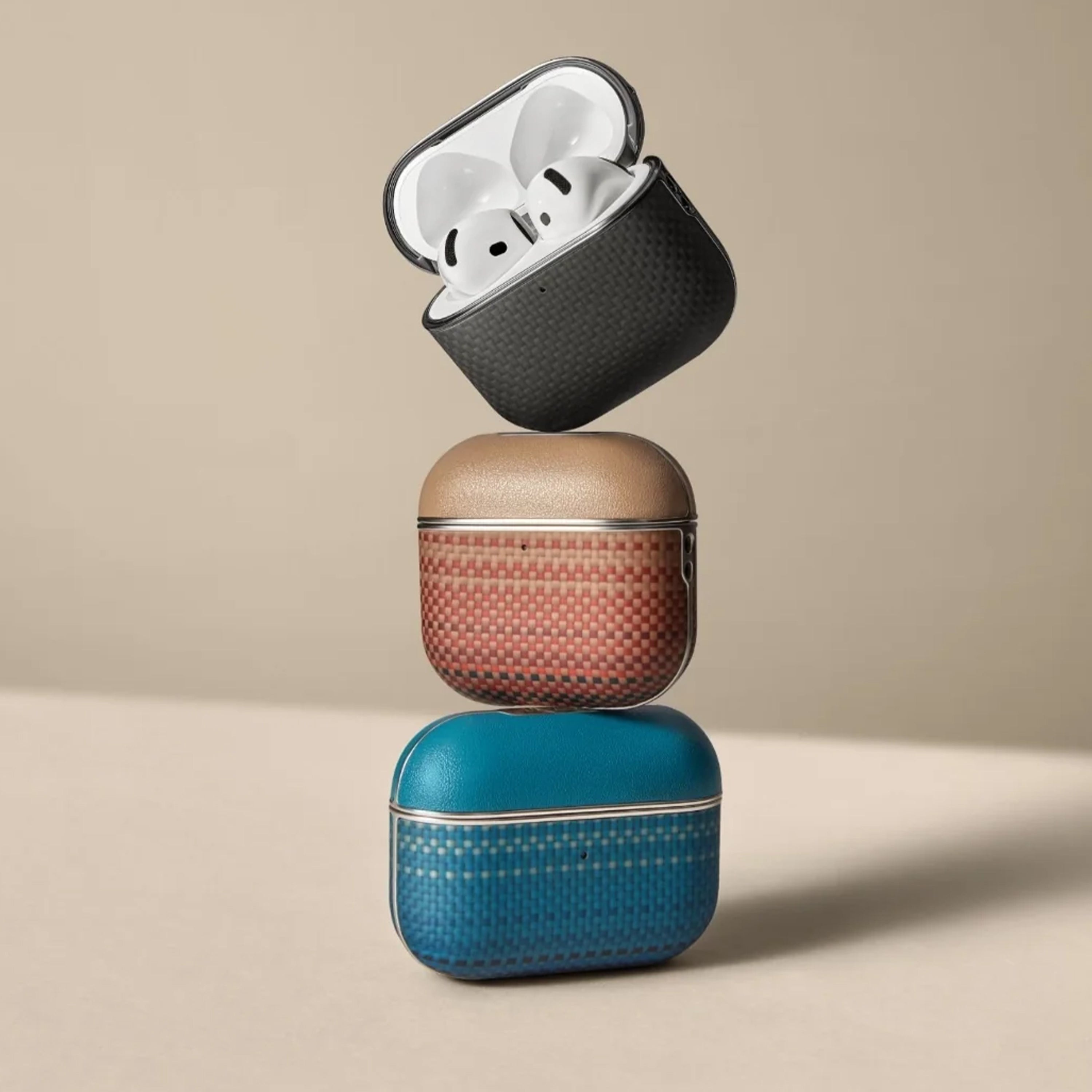 Pitaka Aramid Fiber Case for AirPods 4 - Black/Gray