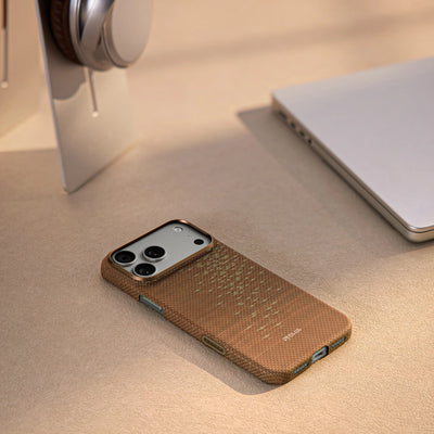 Pitaka Aramid Ultra-Slim Case With PitaTap for iPhone 17 Pro - Golden Glint