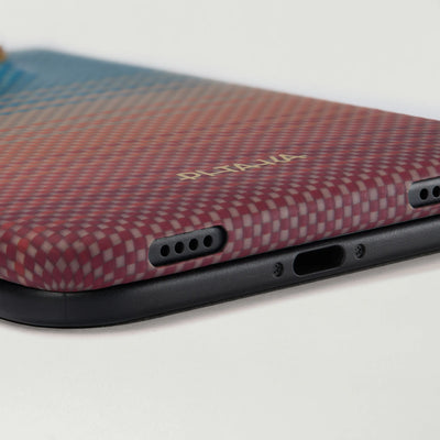 Pitaka Edge Aramid Fiber Case With PitaTap Camera Control For iPhone Duo - Sunset California