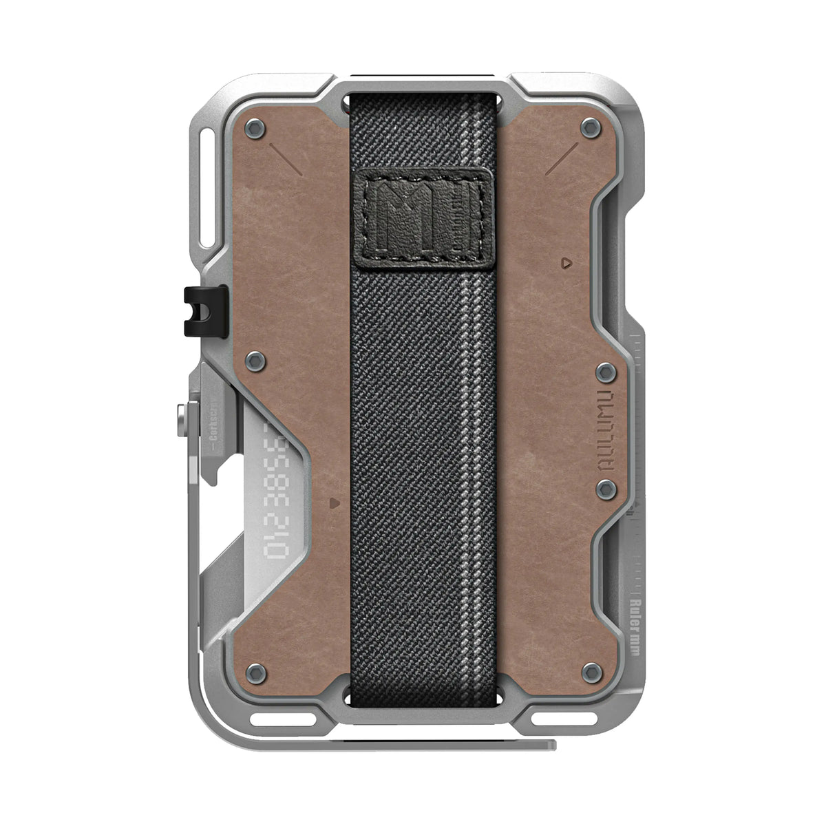 Aulumu Multi-Tool Magnetic Metal Wallet Genuine Leather Cover MagSafe - G03