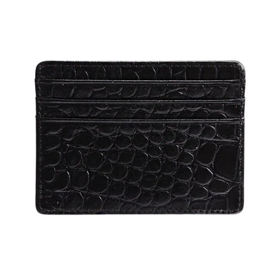 Javan Genuine Leather Slim Minimalistic Credit Card Holder Wallet Crocodile pattern