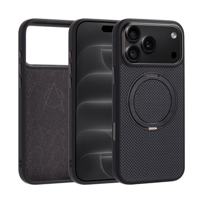 A-Case Aramid Fiber Phone Case With Stand For iPhone 18 Pro - Desen