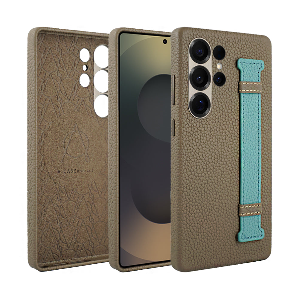 A-Case Genuine Leather Case For S25 Ultra With Strap - Amur Pro