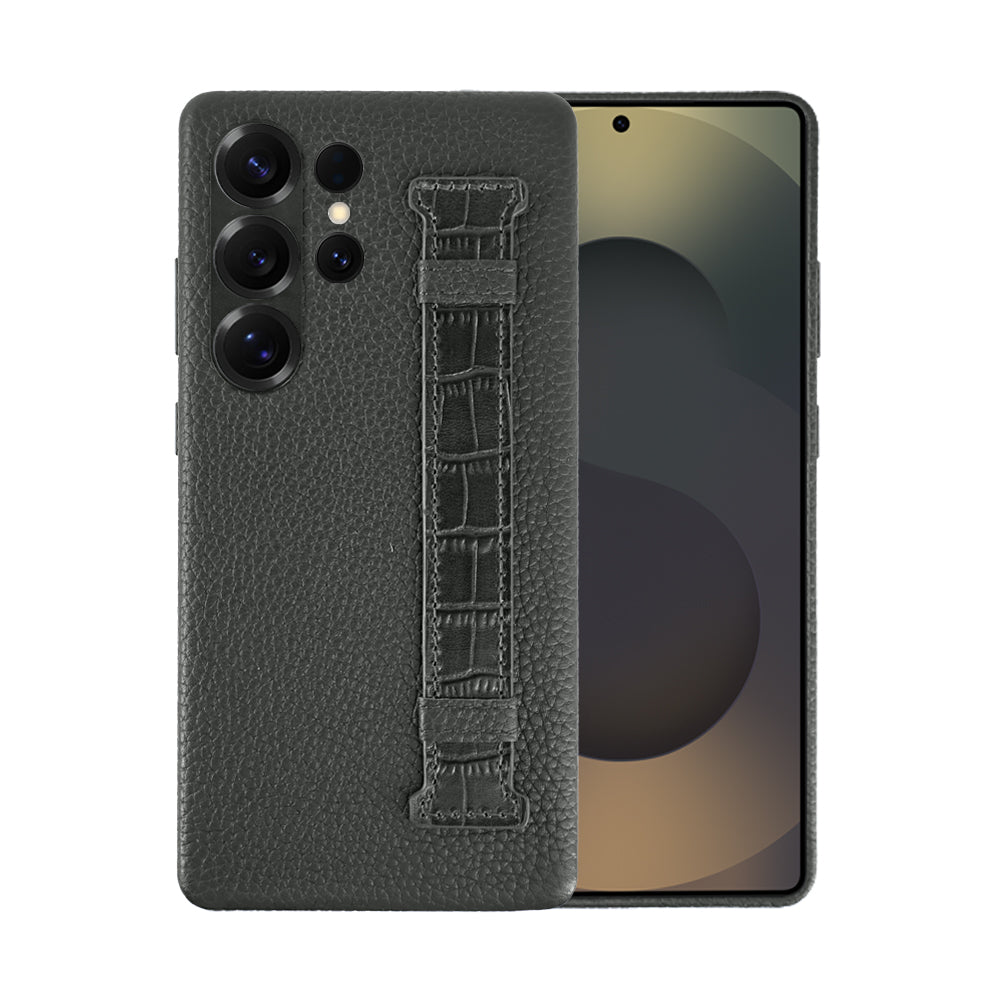 A-Case Genuine Leather Case For S25 Ultra With Strap - Amur Pro