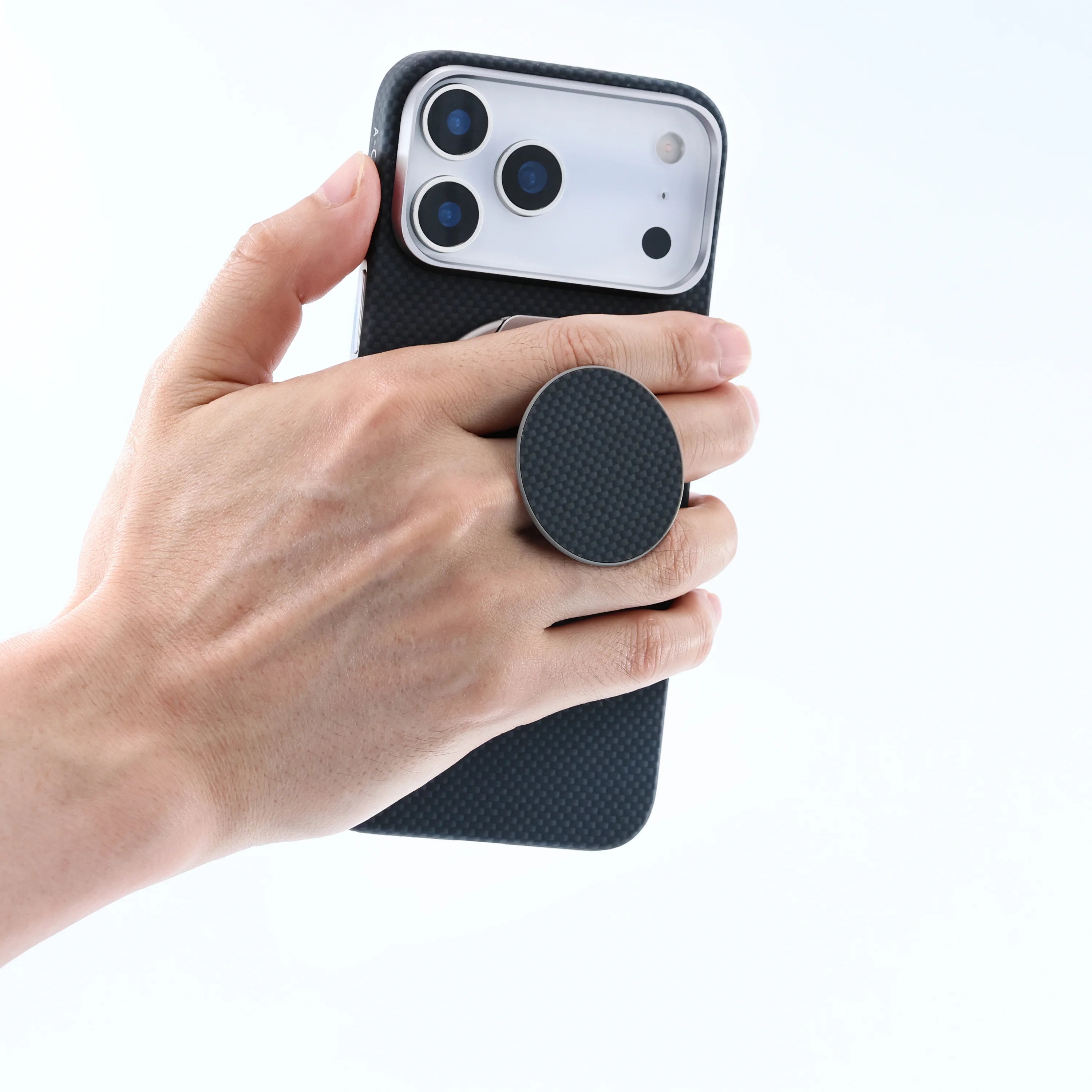 A-Case Aramid Fiber Magnetic Phone Grip with Metal Stand - Desen