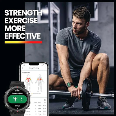 Amazfit T Rex 2 Smart Watch -Black & Gold