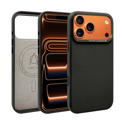 A-Case Vegan Leather Crystal Rhinstones Case for iPhone 17 Pro Max - Alimli
