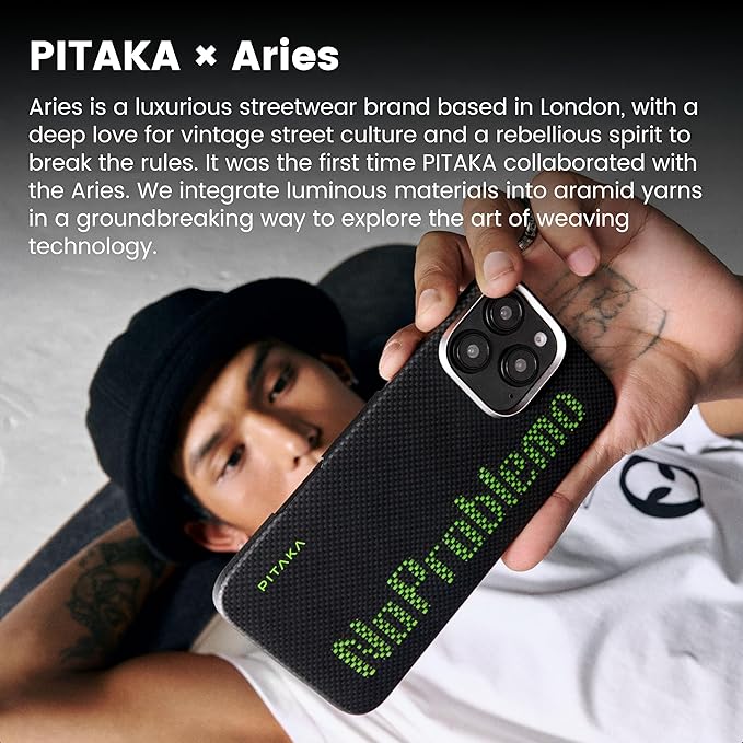 Aries Collaborative Luminous Case Tactile Woven Case for iPhone 16 Pro Max - No Problemo