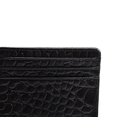 Javan Genuine Leather Slim Minimalistic Credit Card Holder Wallet Crocodile pattern