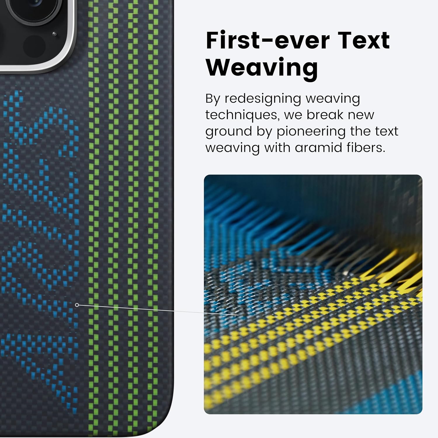Aries Collaborative Luminous Case Tactile Woven Case for iPhone 16 Pro Max  - Credit Card