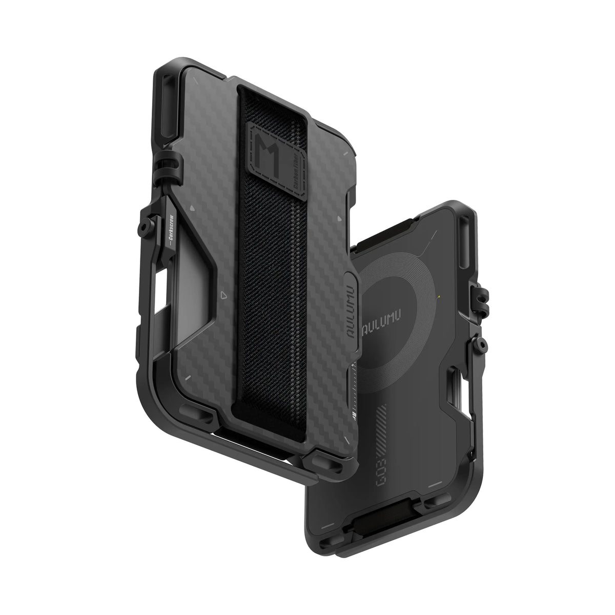 Aulumu Multi-Tool Magnetic Metal Wallet Carbon Fiber Cover MagSafe - G03