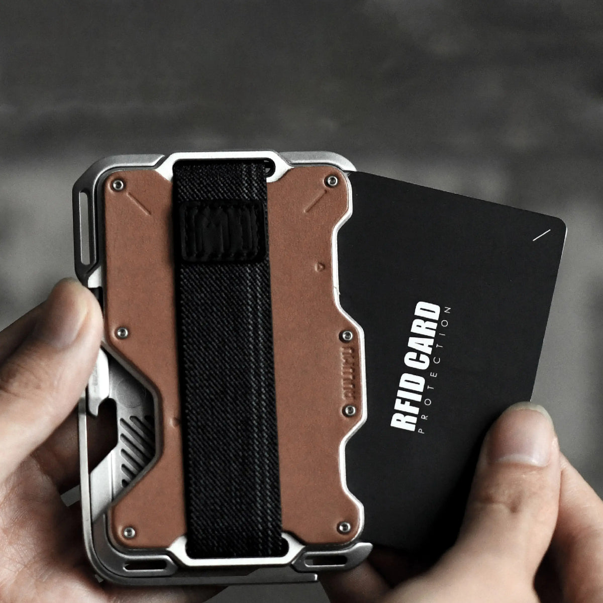 Aulumu Multi-Tool Magnetic Metal Wallet Genuine Leather Cover MagSafe - G03