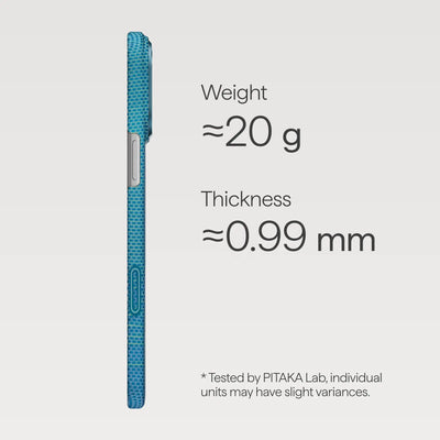 Pitaka Aramid Ultra-Slim Case With PitaTap for iPhone 17 Pro - Lucid Blue