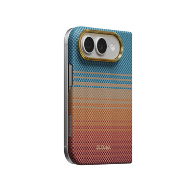 Pitaka Edge Aramid Fiber Case With PitaTap Camera Control For iPhone Duo - Sunset California