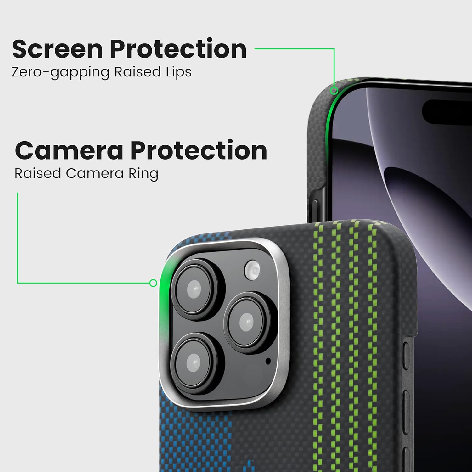 Aries Collaborative Luminous Case Tactile Woven Case for iPhone 16 Pro Max  - Credit Card