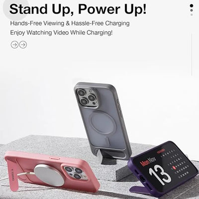 Magnetic Seamless Stand Case for iPhone 15 Pro Max -Gray