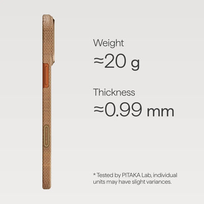 Pitaka Aramid Ultra-Slim Case With PitaTap for iPhone 17 Pro - Golden Glint
