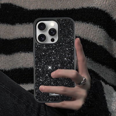 Crystal Studded Phone Case for iPhone 15 pro Max - Black
