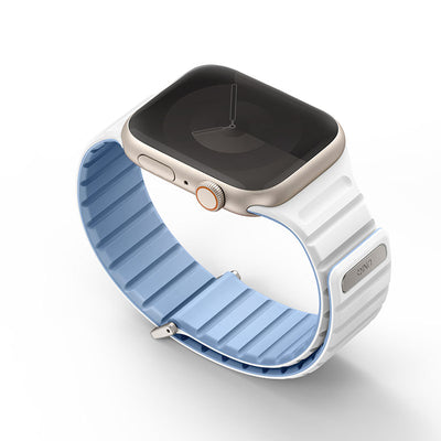 Uniq Revix Evo Reversible Magnetic Apple Watch Strap 49/45/44/42MM – Powder Blue / White