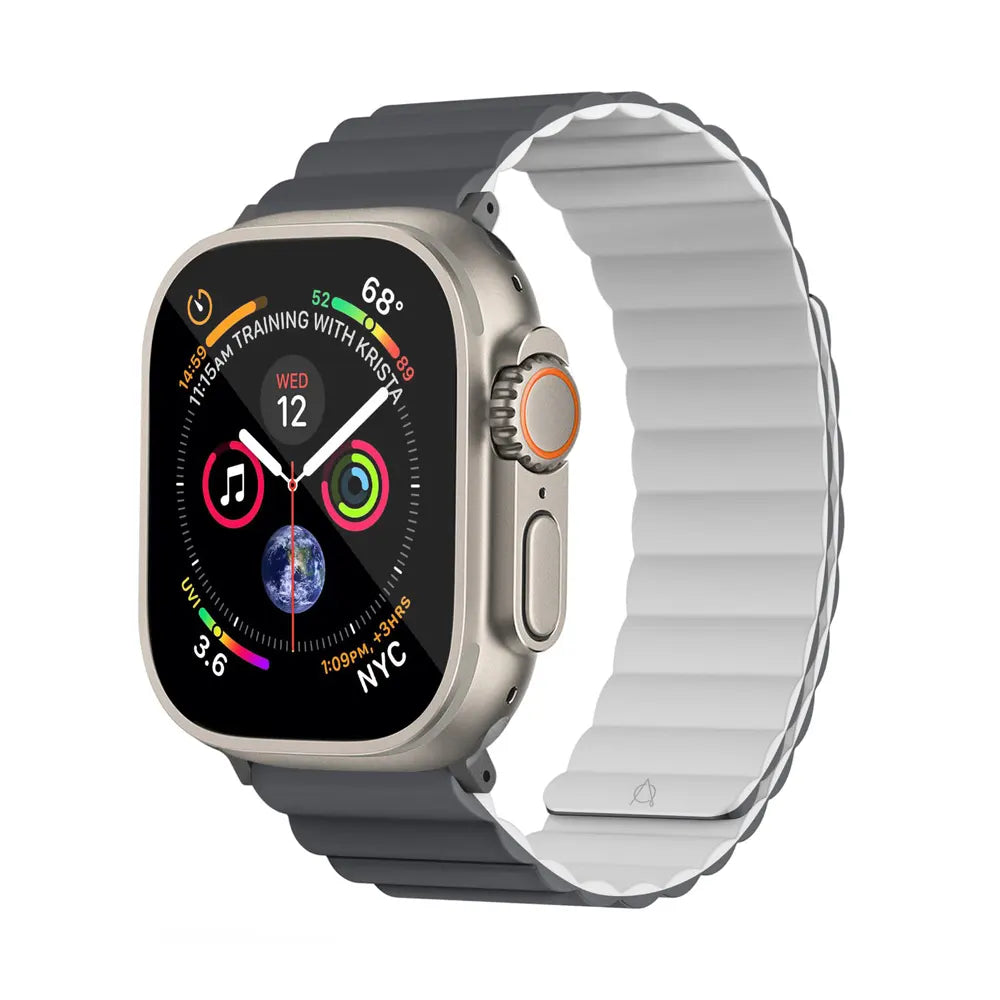 Invix Apple Watch Silicone Magnetic Band - Black/yellow