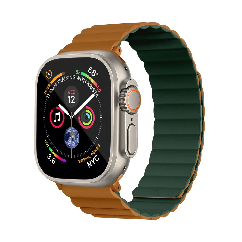 Invix Apple Watch Silicone Magnetic Band - Black/yellow
