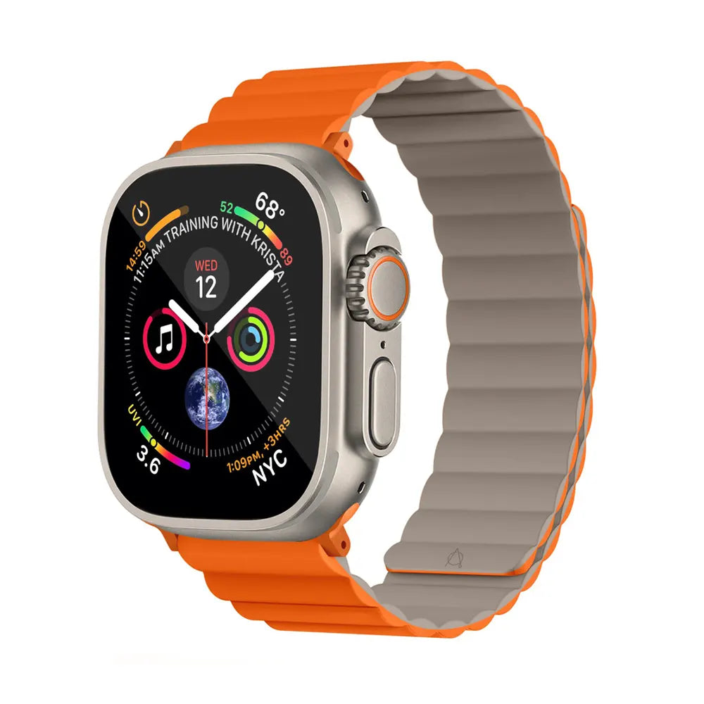Invix Apple Watch Silicone Magnetic Band - White/Gray