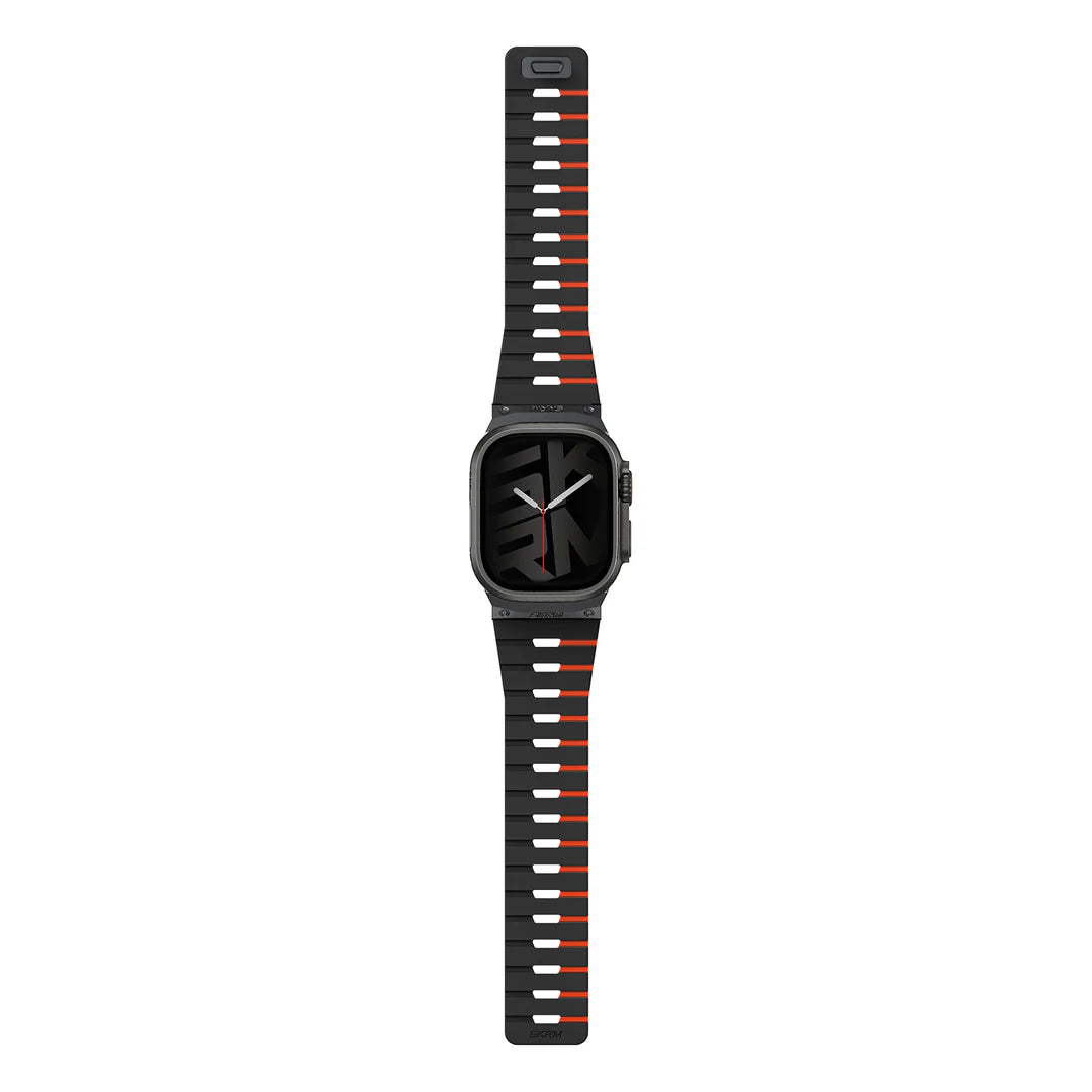 Skinarma Gemini Magnetic Apple Watch Strap 49/46/45/44mm - Black/Orange