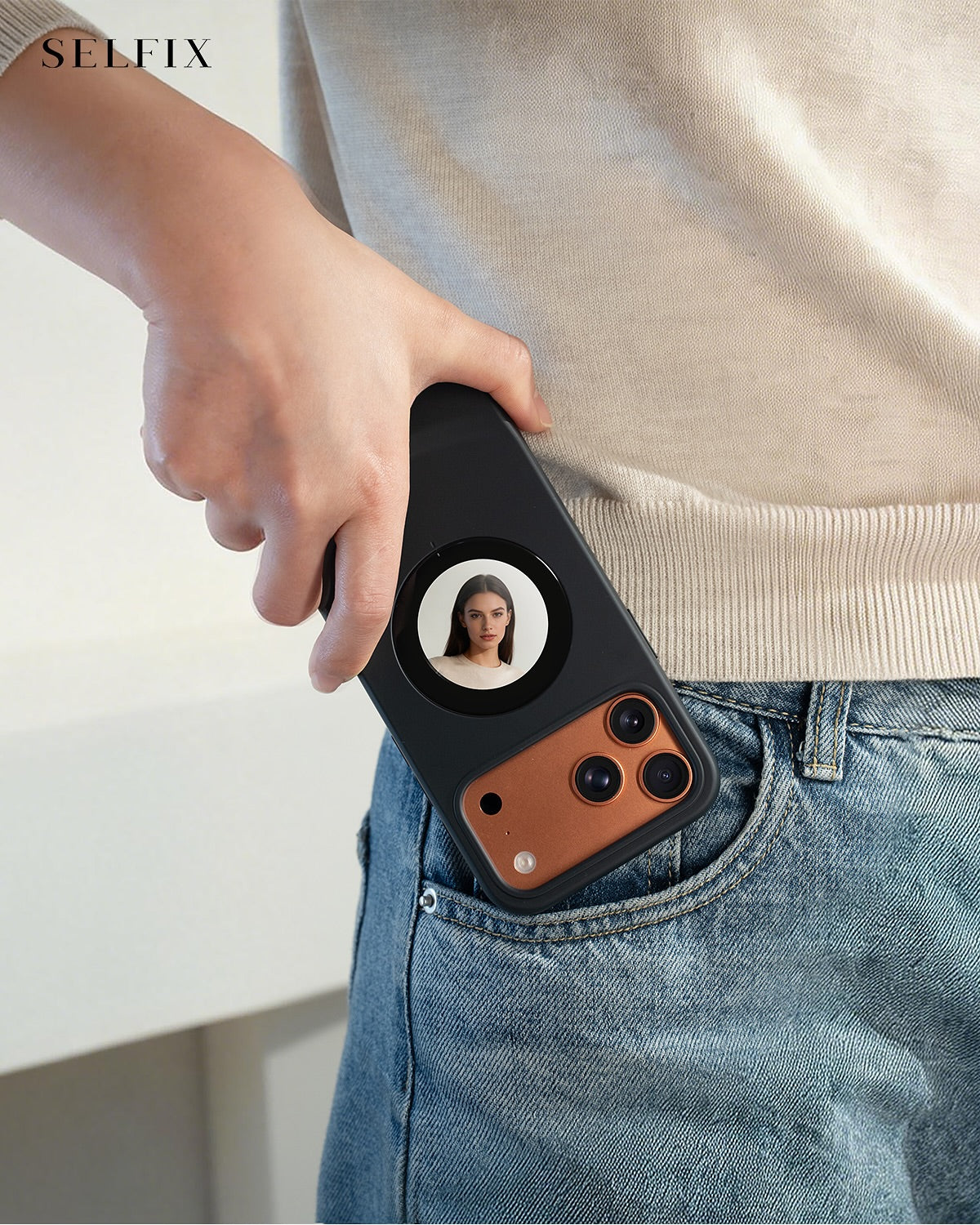 Selfix Shockproof Case With Selfie Screen For iPhone 17 Pro Max