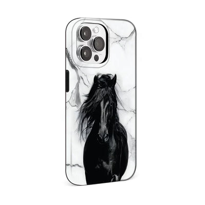 Le Prius Wild Series IMD Printed Case for iPhone 15 Series - Black Horse