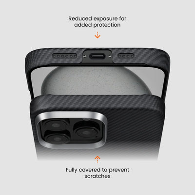 Pitaka Aramid Fiber Ultra-Slim Case for iPhone 16 Pro - Black/Gray
