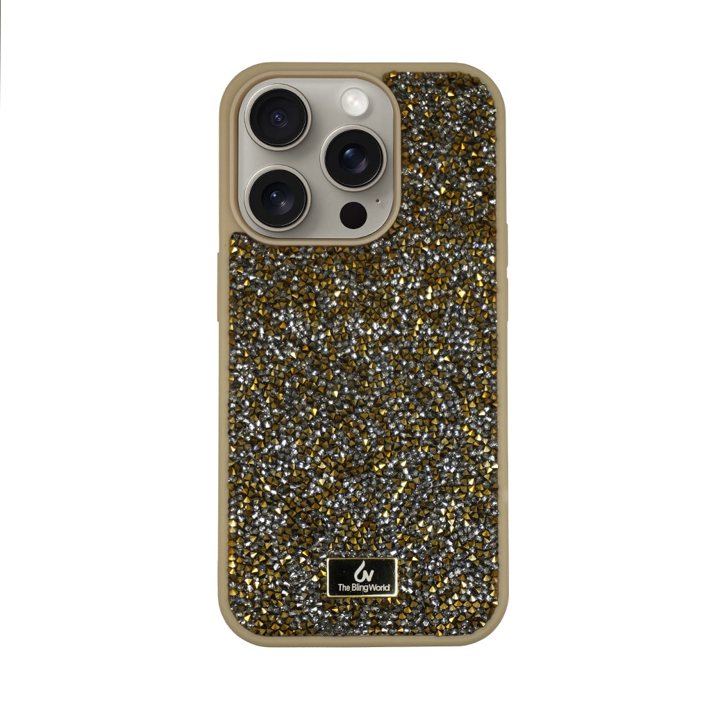 Crystal Studded Phone Case for iPhone 15 pro Max - Black