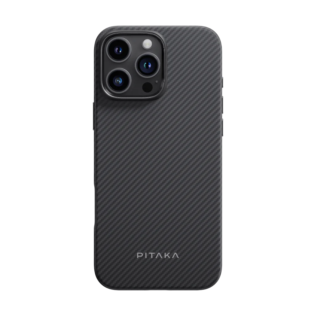 Pitaka Aramid Fiber Military-Grade Protective Case for iPhone 16 Pro - Black/Gray