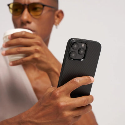 Pitaka Aramid Fiber Military-Grade Protective Case for iPhone 16 Pro - Black/Gray